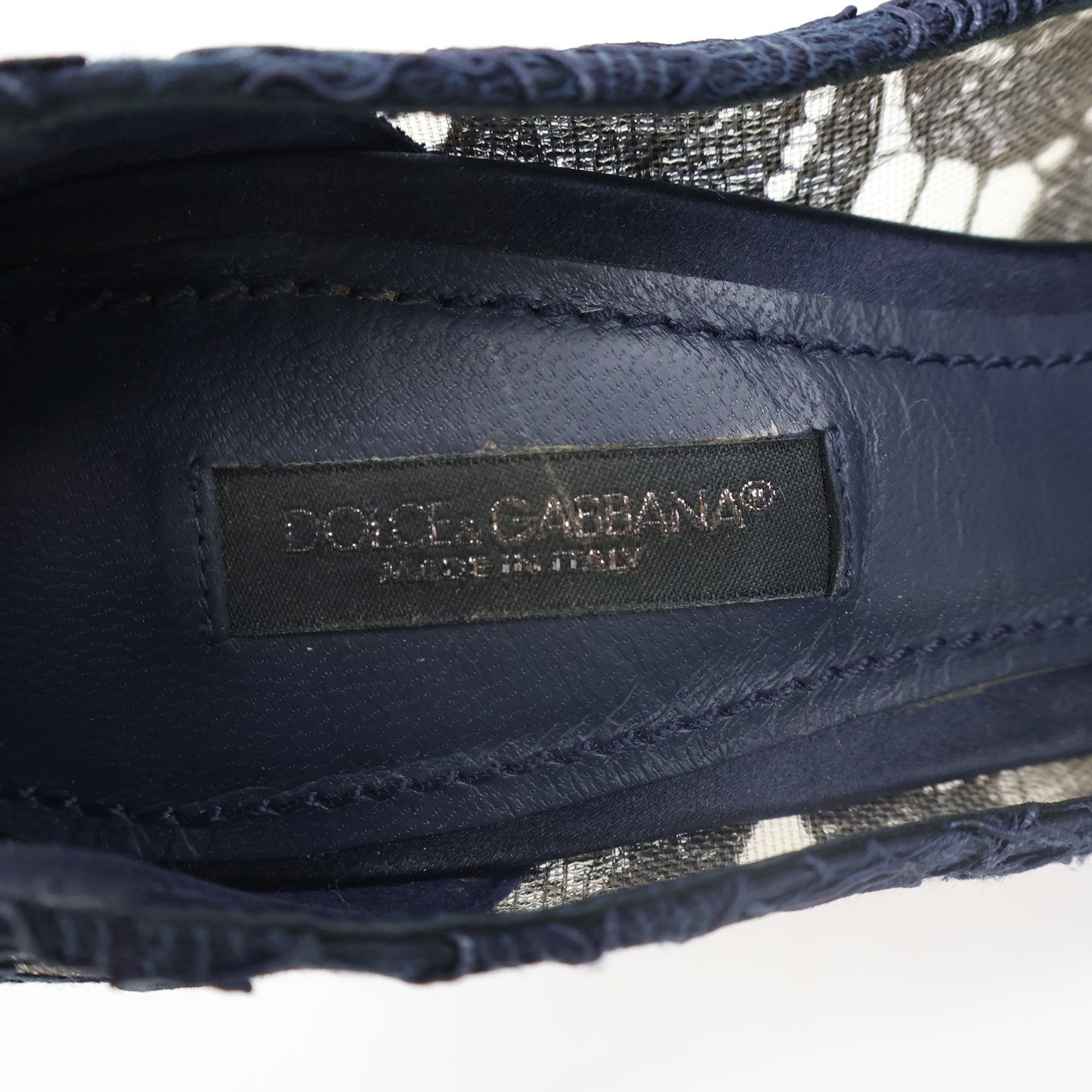 Dolce & Gabbana Pump Lace Navy Crystal 36.5