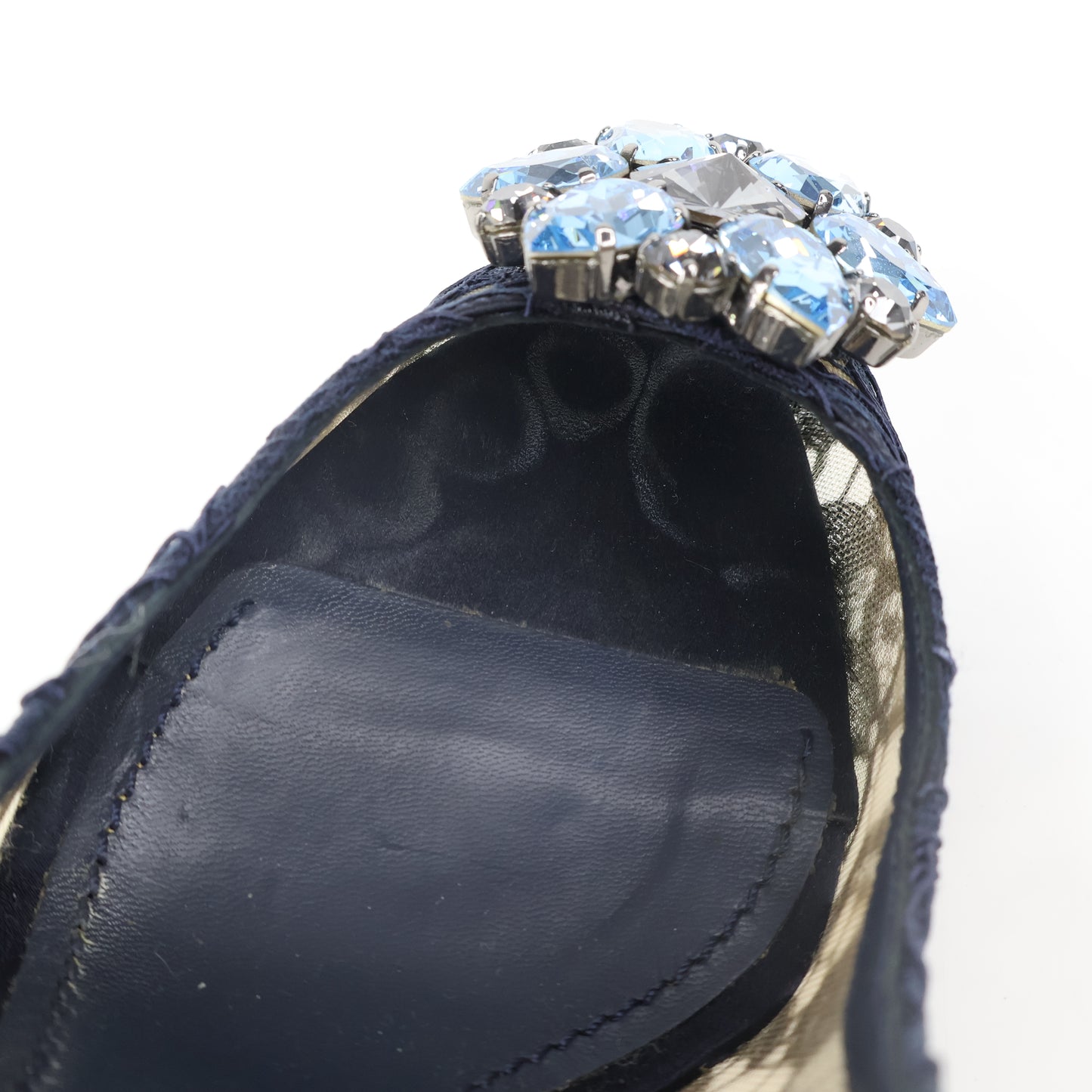 Dolce & Gabbana Pump Lace Navy Crystal 36.5