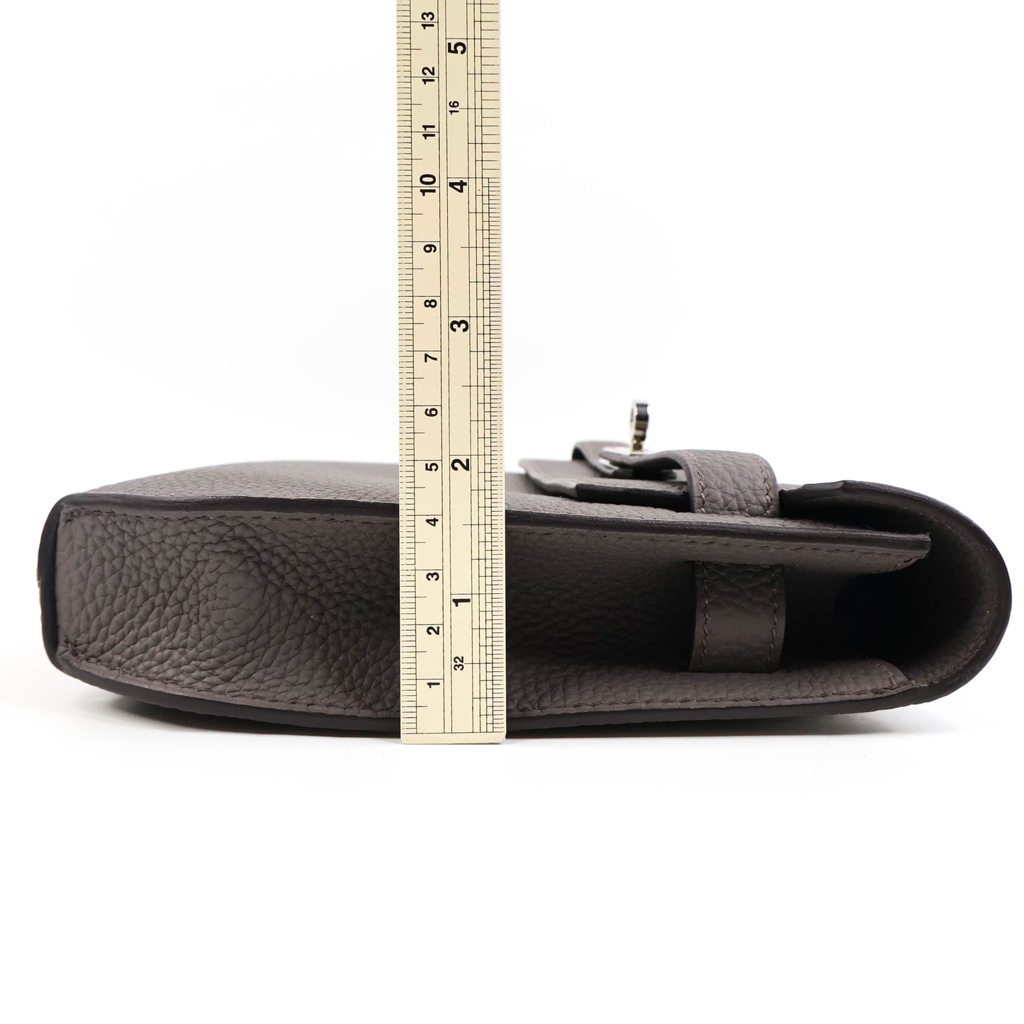 Hermes Kelly Depechs 25 Pouch Etain Togo PHW