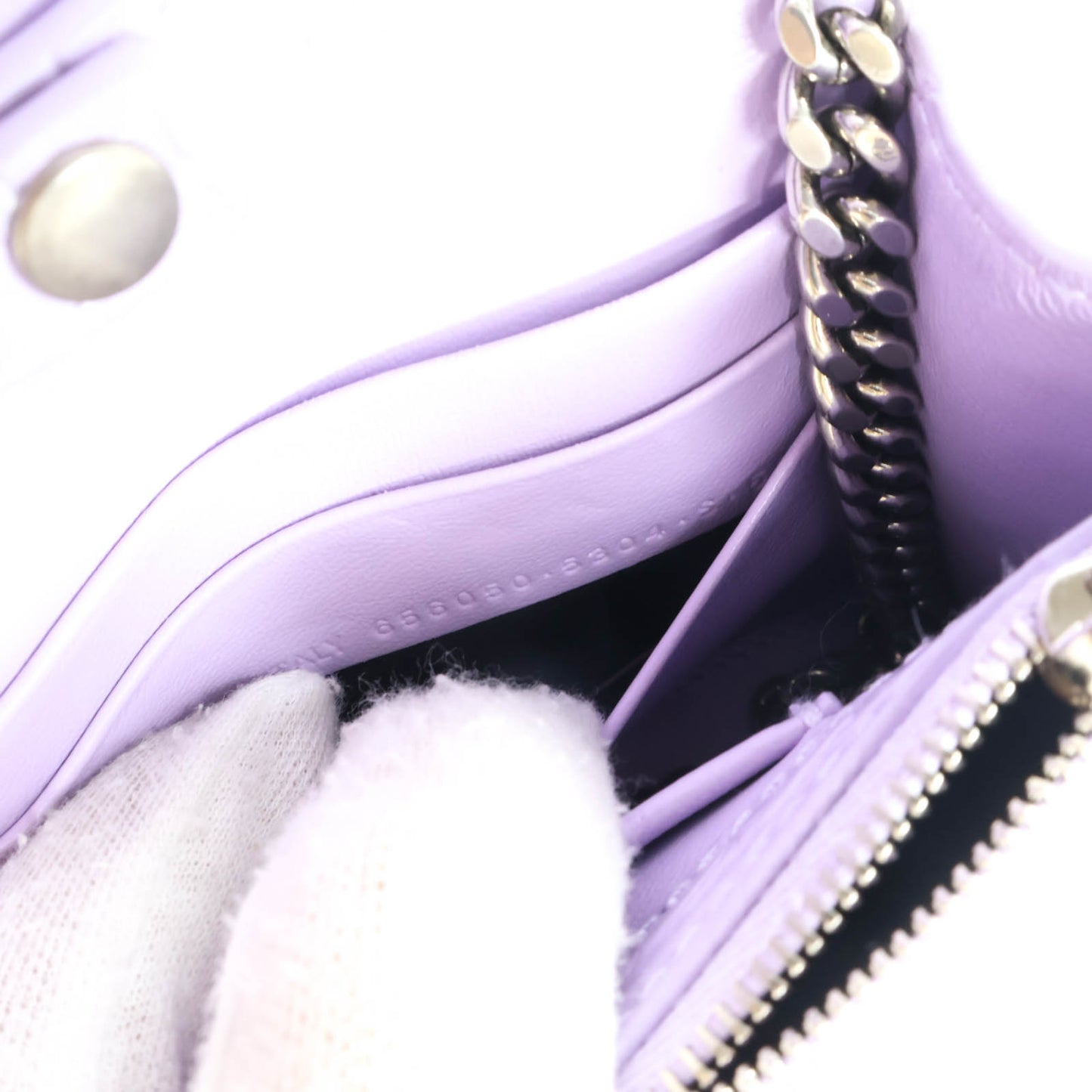 Balenciaga Hourglass Wallet On Chain purple Croc