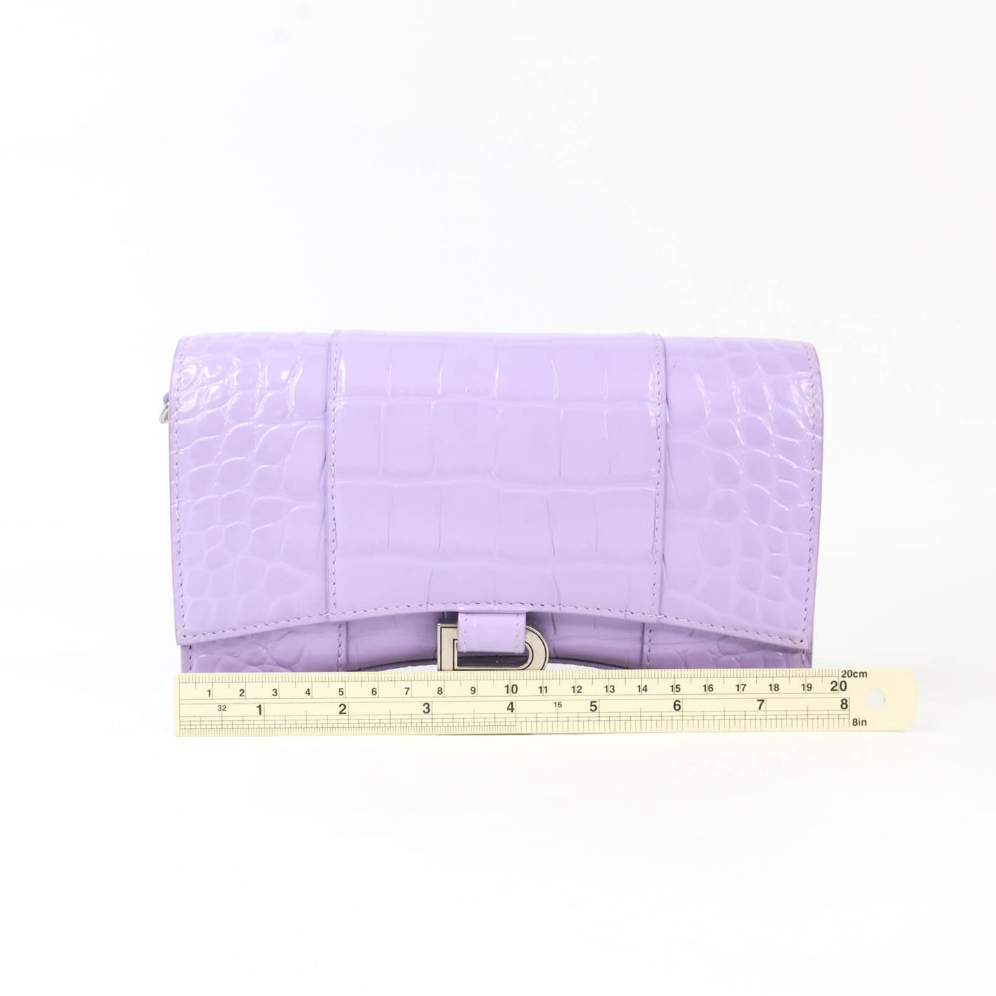 Balenciaga Hourglass Wallet On Chain purple Croc