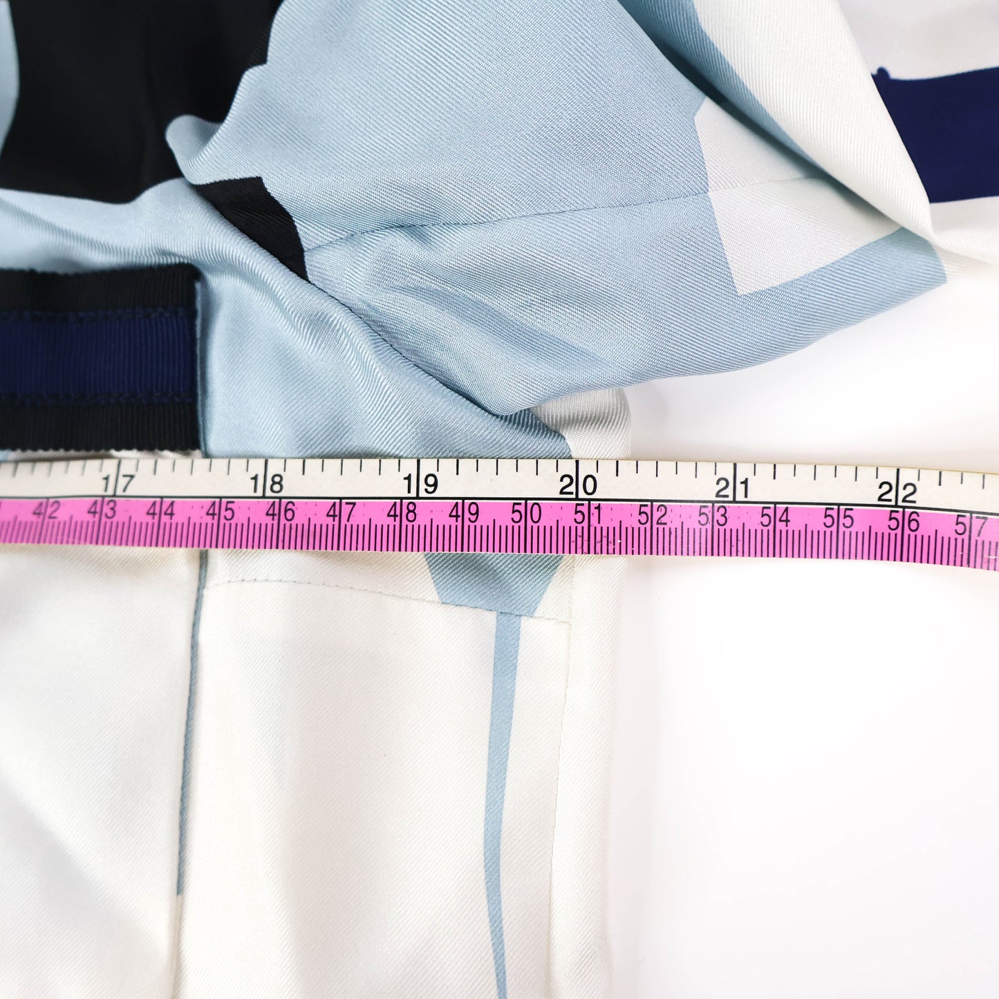 Chanel Cardigan Silk Navy Blue White