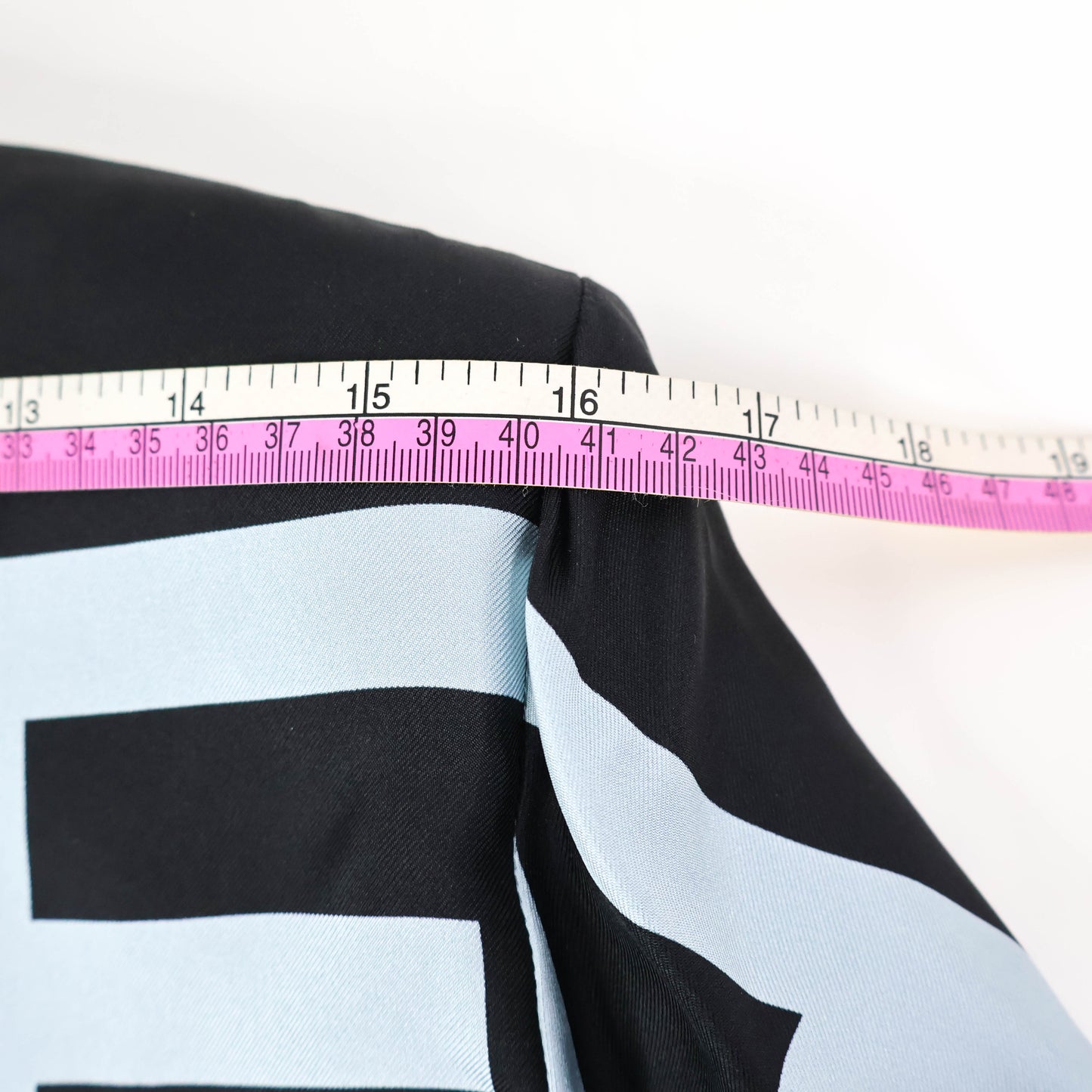 Chanel Cardigan Silk Navy Blue White