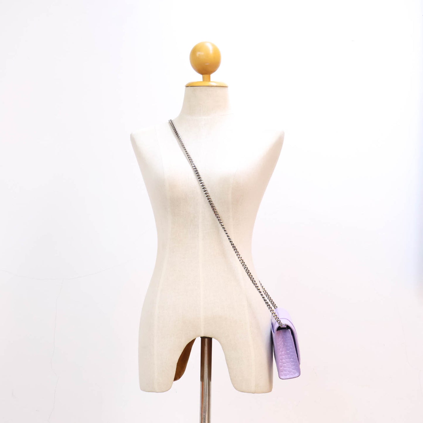 Balenciaga Hourglass Wallet On Chain purple Croc