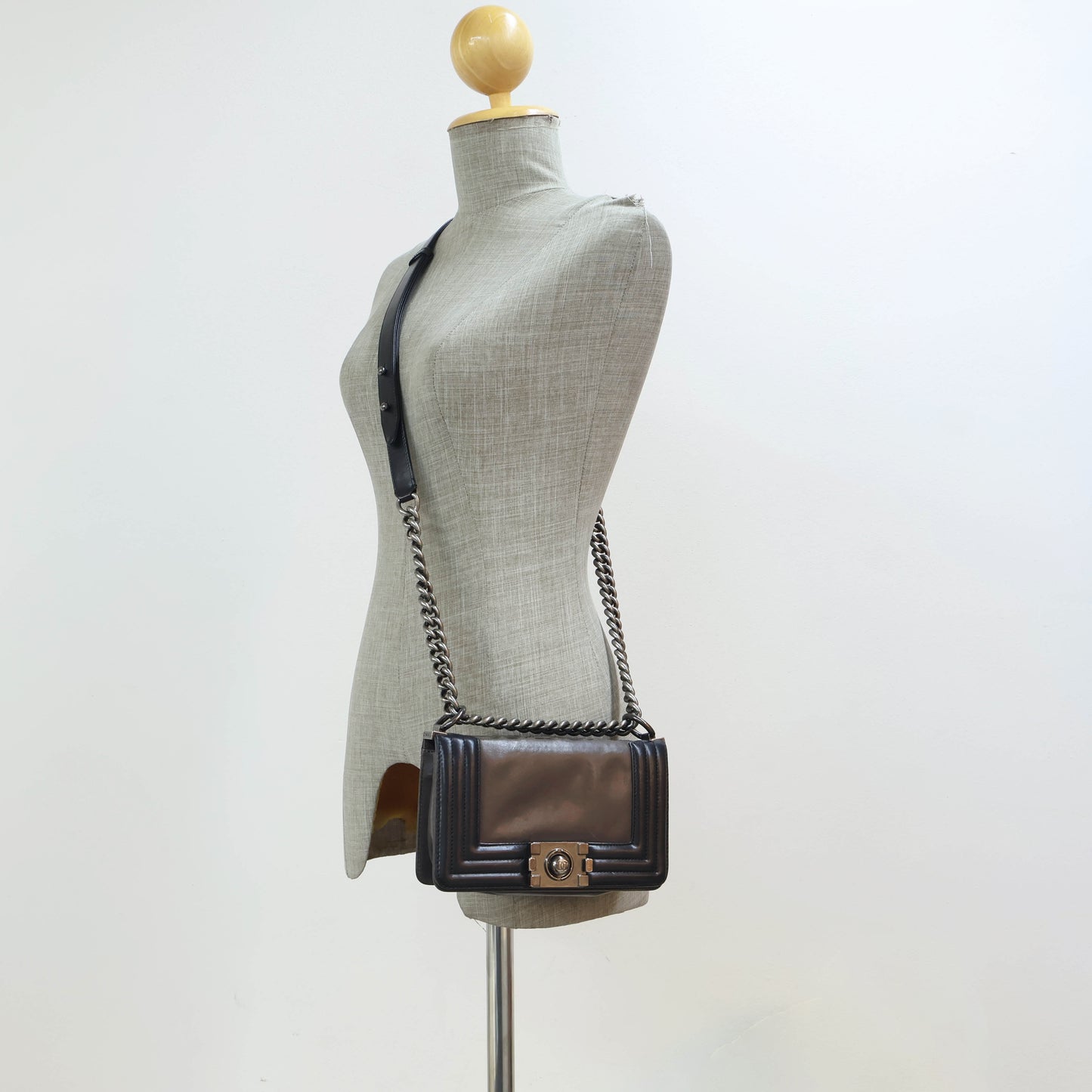 Chanel Boy 8" Brown Black