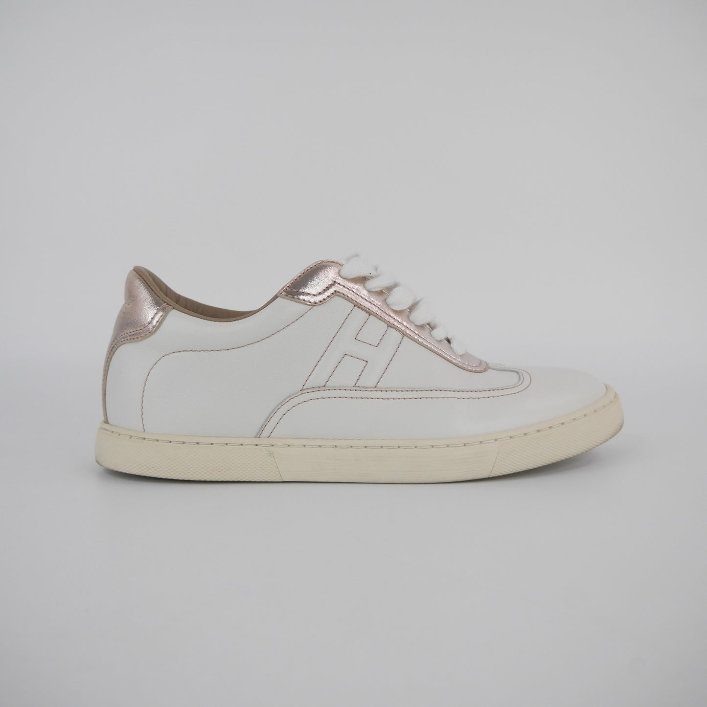 Hermes Sneakers White Metallic Rosegold 35.5