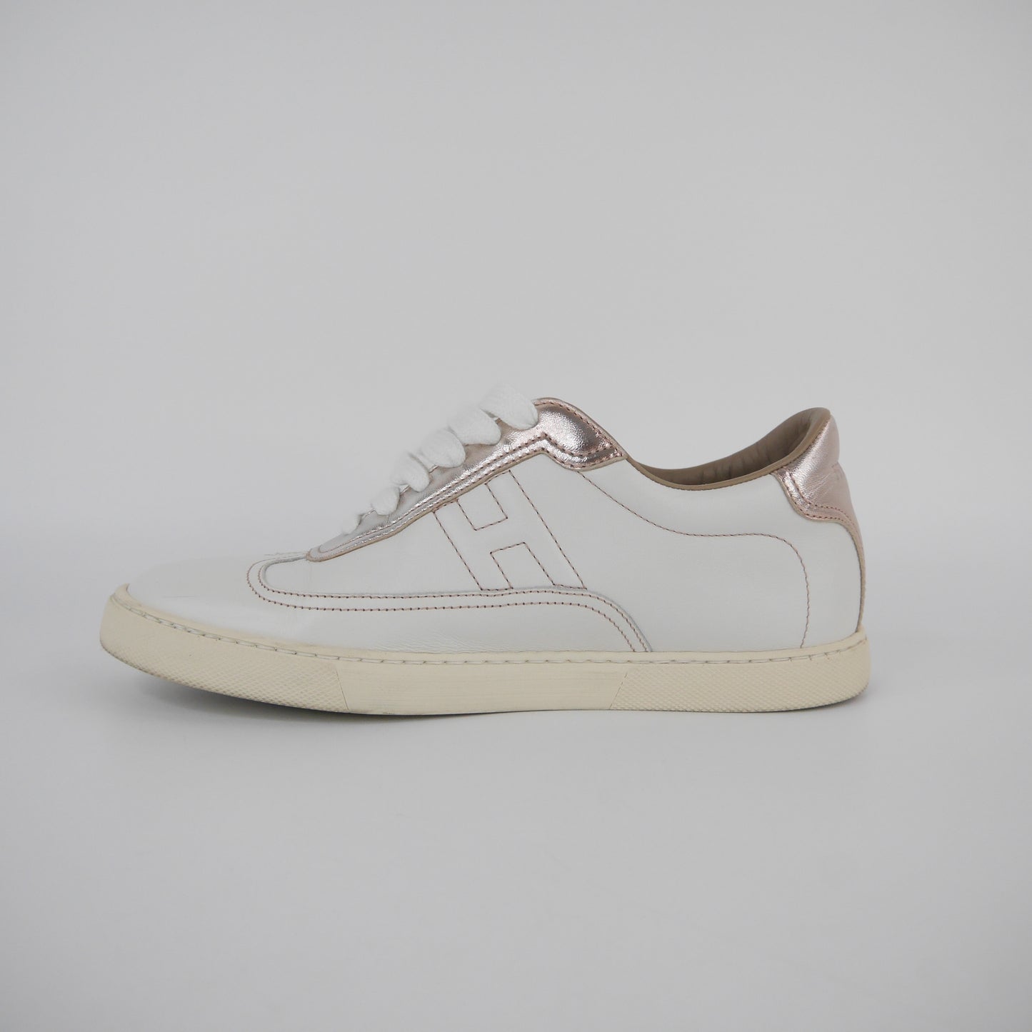 Hermes Sneakers White Metallic Rosegold 35.5