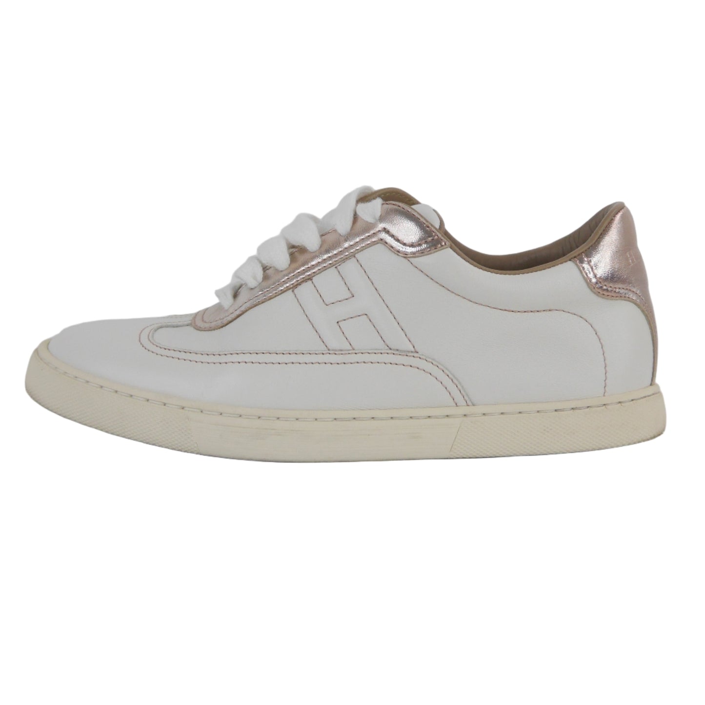 Hermes Sneakers White Metallic Rosegold 35.5