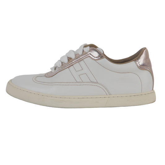 Hermes Sneakers White Metallic Rosegold 35.5