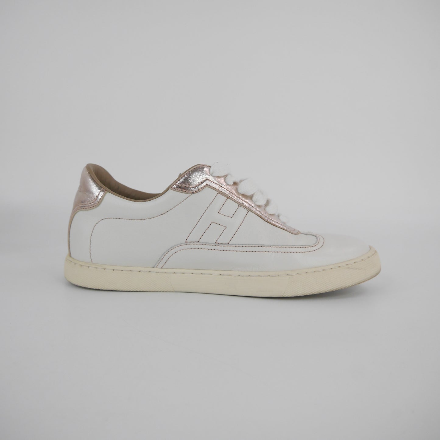 Hermes Sneakers White Metallic Rosegold 35.5
