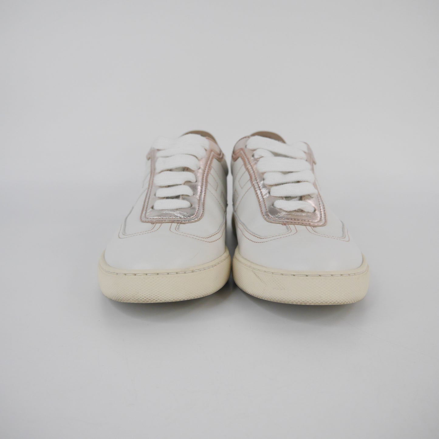 Hermes Sneakers White Metallic Rosegold 35.5