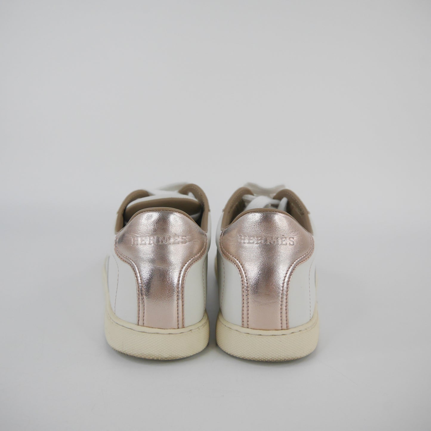 Hermes Sneakers White Metallic Rosegold 35.5