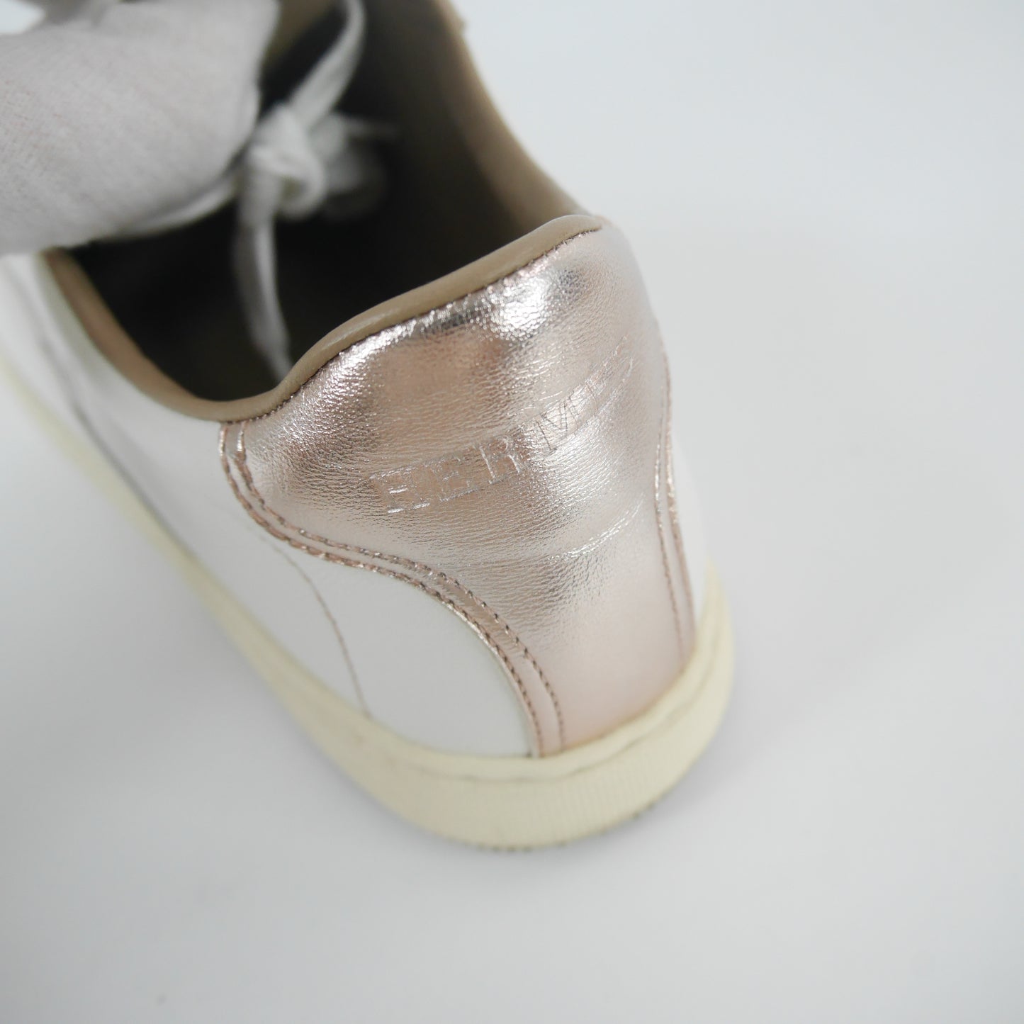 Hermes Sneakers White Metallic Rosegold 35.5