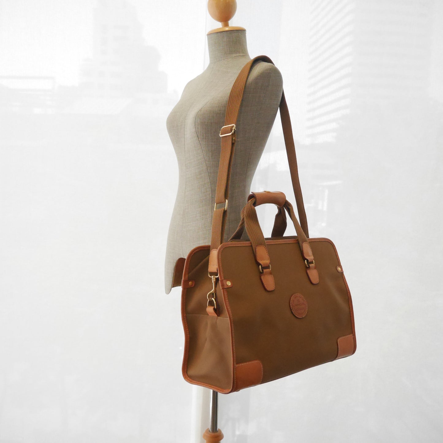 Lancel Travel Bag Canvas Brown