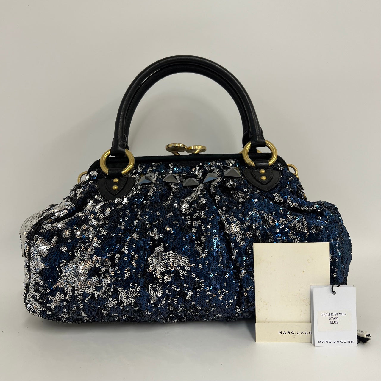 Marc Jacobs Stamp Medium Sequins Silver Blue