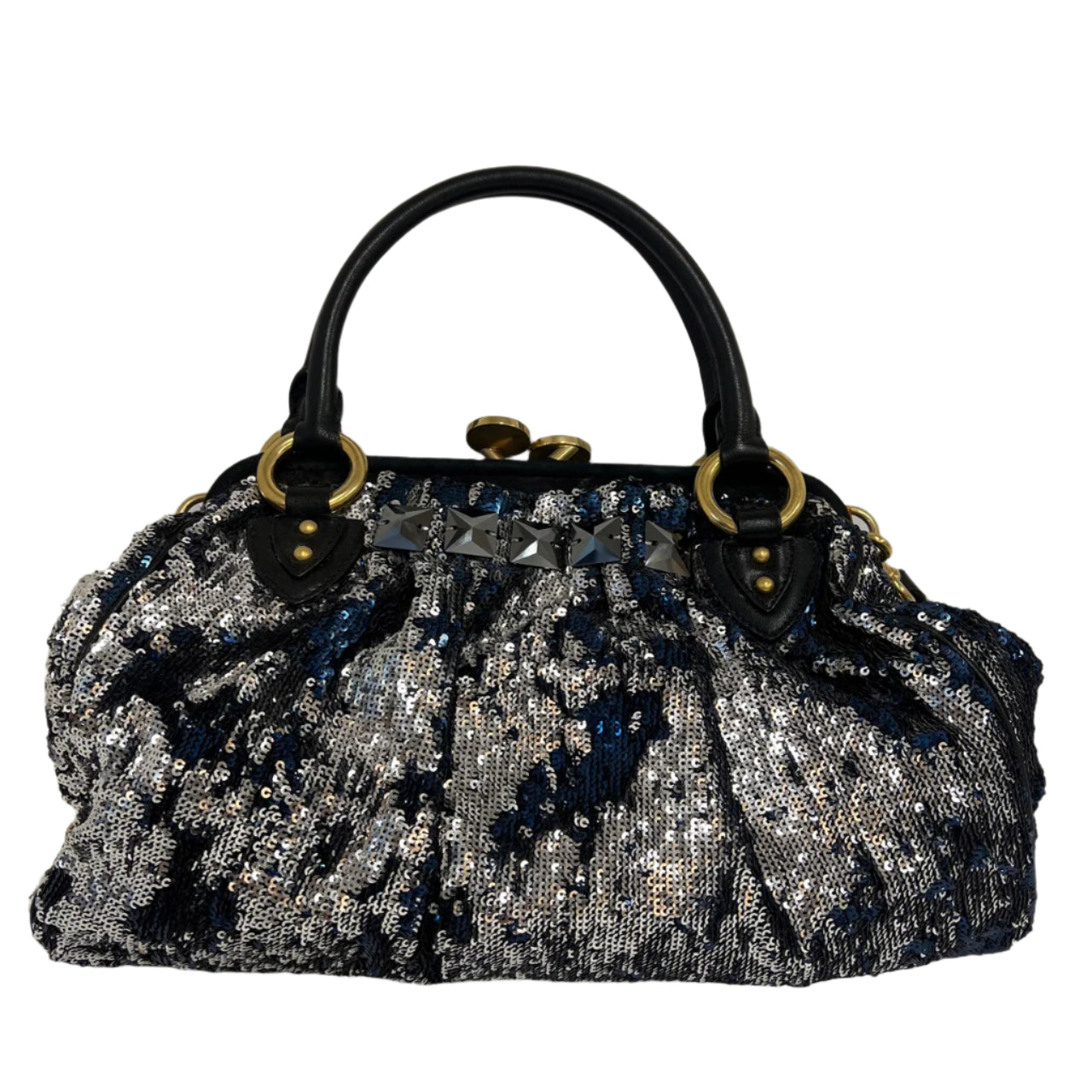 Marc Jacobs Stamp Medium Sequins Silver Blue