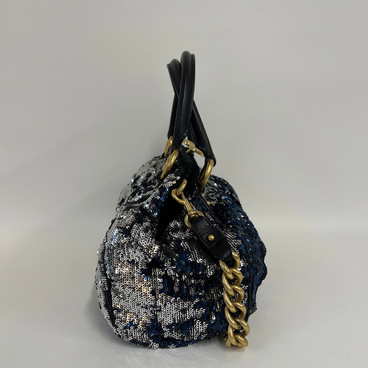 Marc Jacobs Stamp Medium Sequins Silver Blue