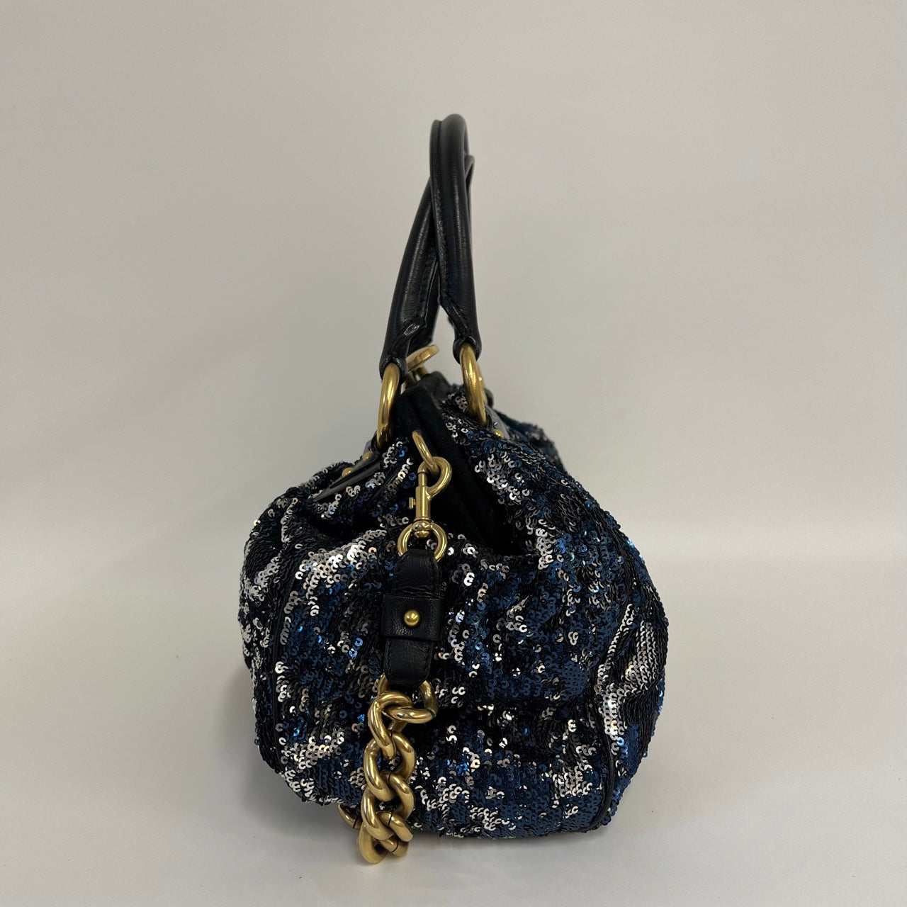 Marc Jacobs Stamp Medium Sequins Silver Blue