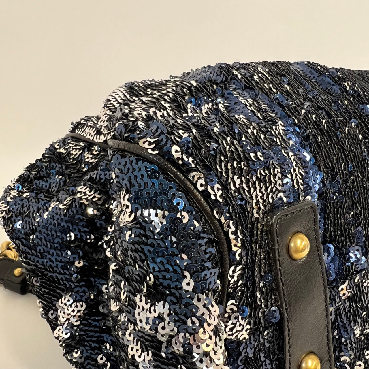 Marc Jacobs Stamp Medium Sequins Silver Blue