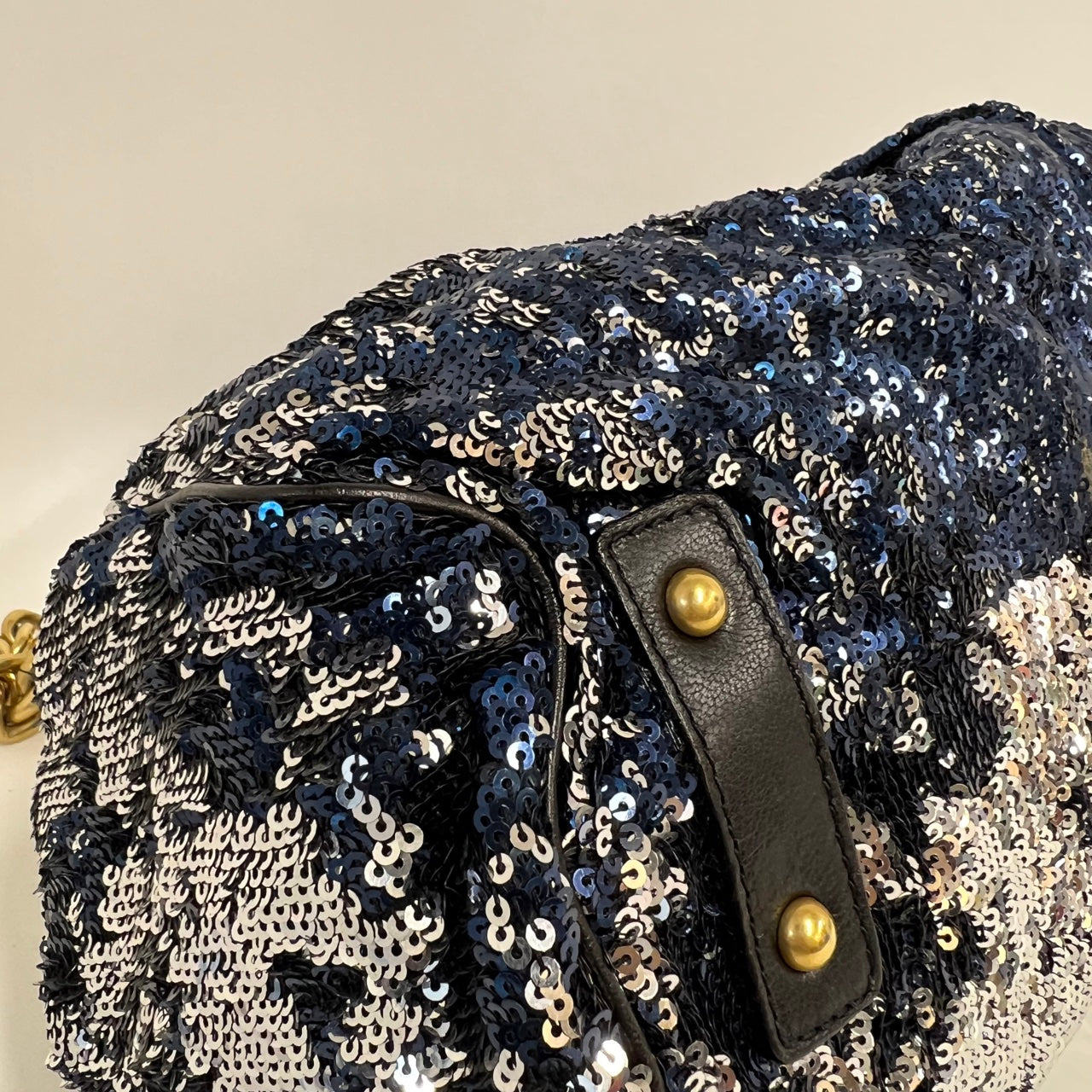 Marc Jacobs Stamp Medium Sequins Silver Blue