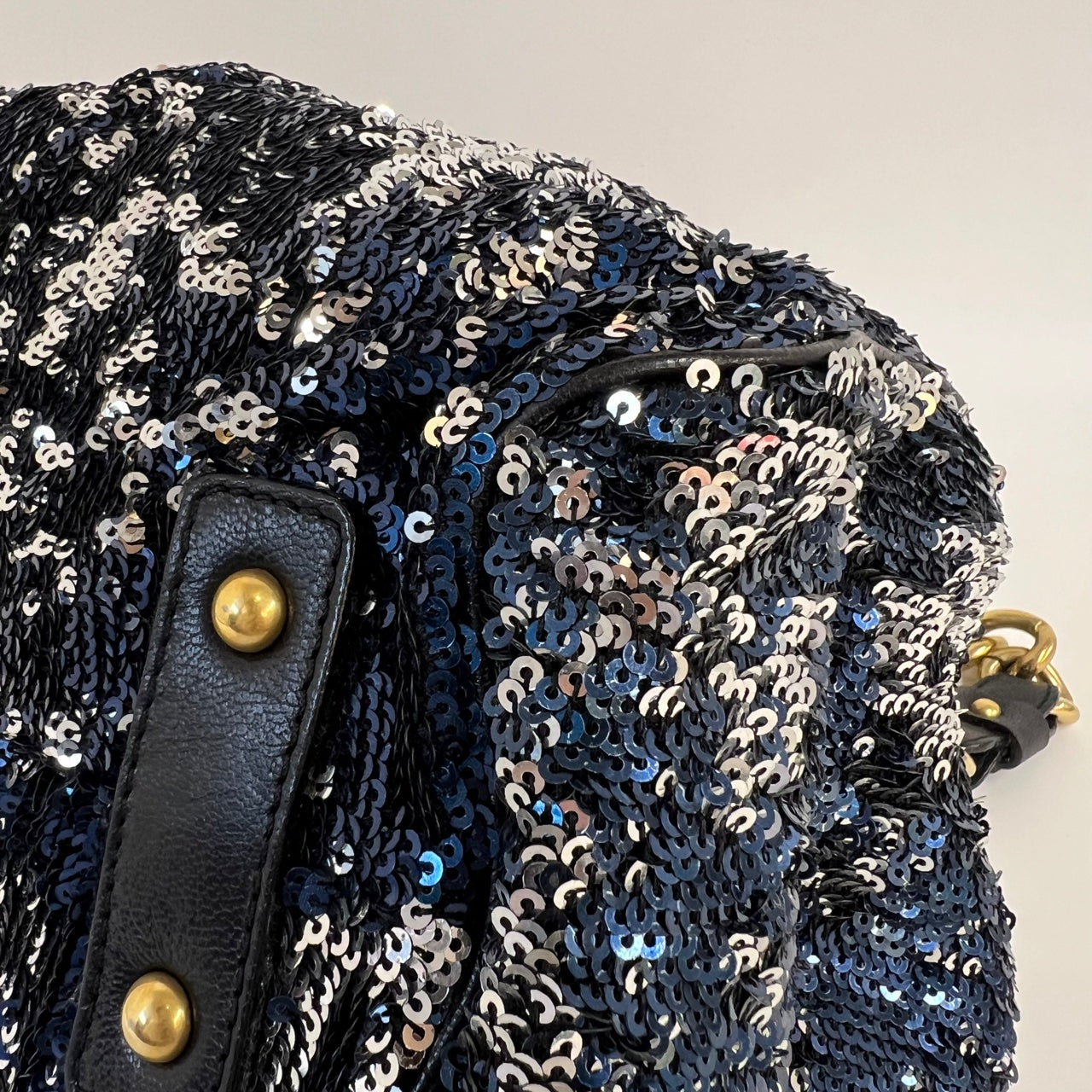 Marc Jacobs Stamp Medium Sequins Silver Blue