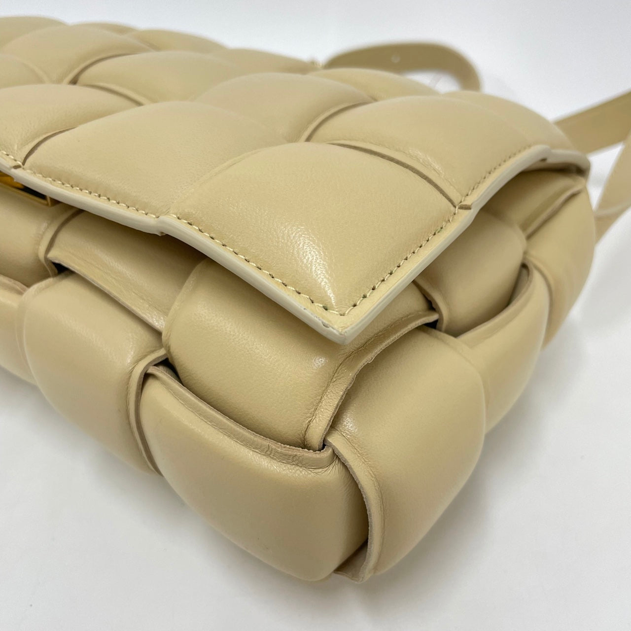 Bottega Veneta Cassette Padded Shoulder Bag Beige