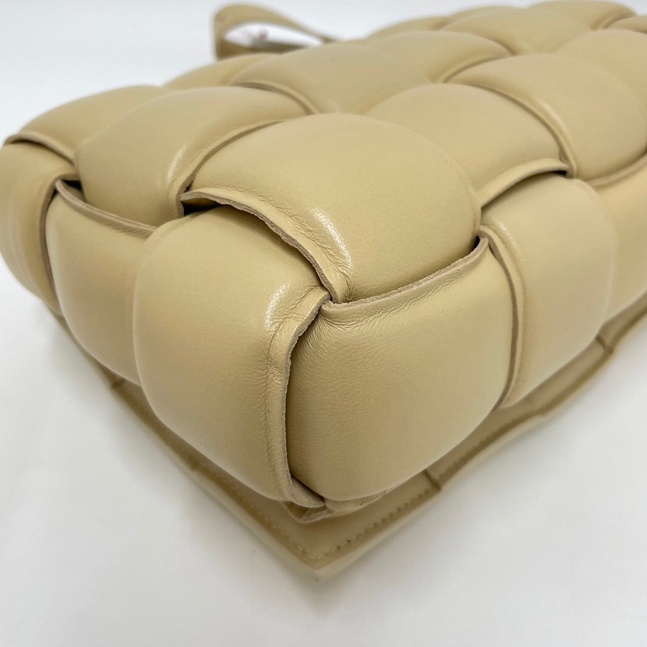 Bottega Veneta Cassette Padded Shoulder Bag Beige