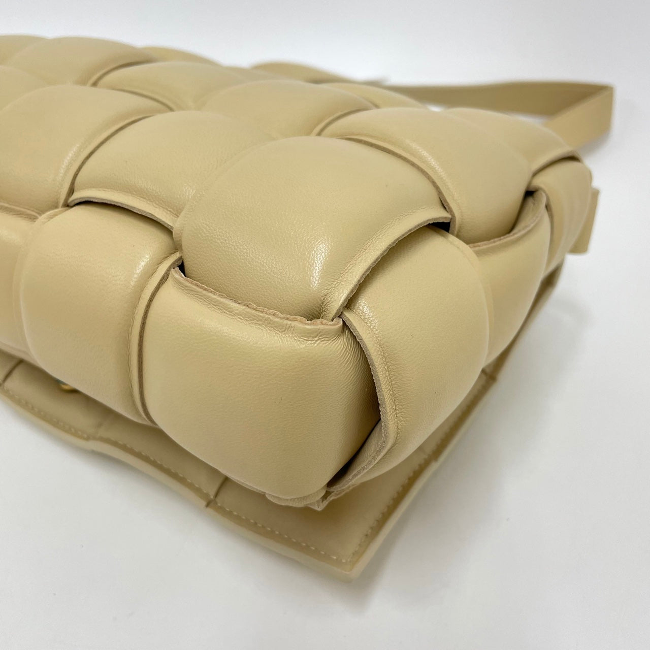 Bottega Veneta Cassette Padded Shoulder Bag Beige
