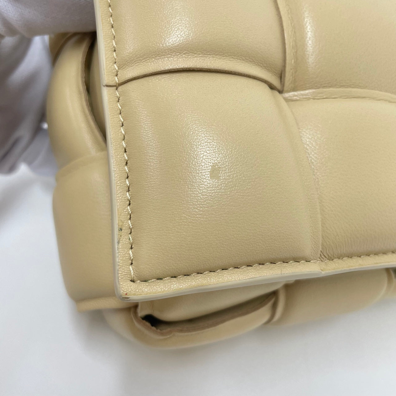 Bottega Veneta Cassette Padded Shoulder Bag Beige