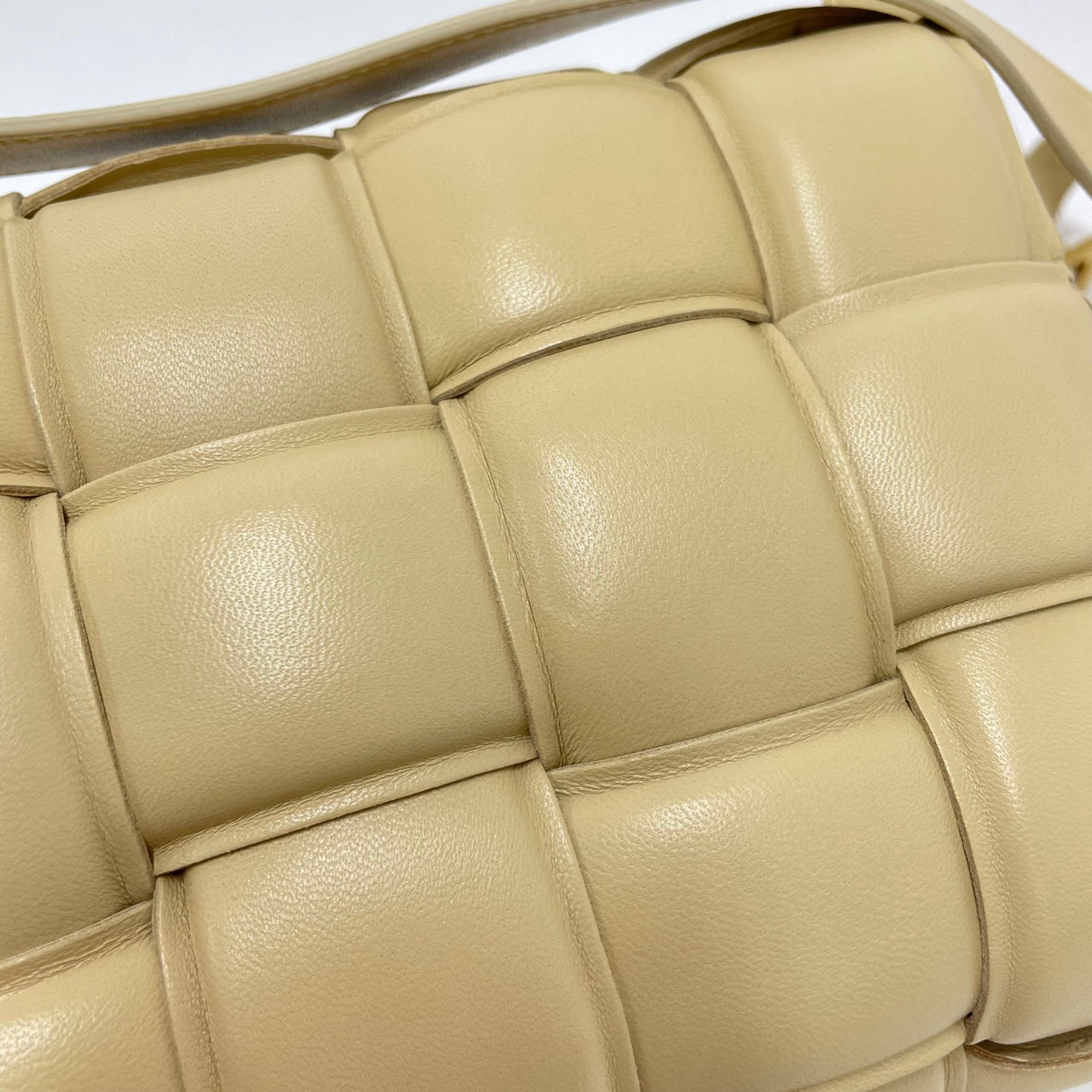 Bottega Veneta Cassette Padded Shoulder Bag Beige