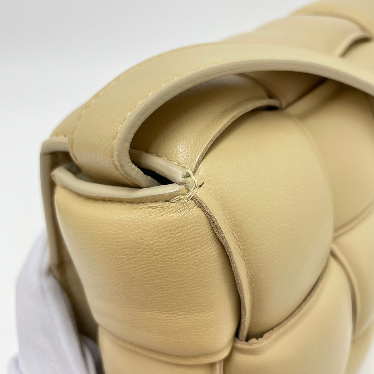 Bottega Veneta Cassette Padded Shoulder Bag Beige