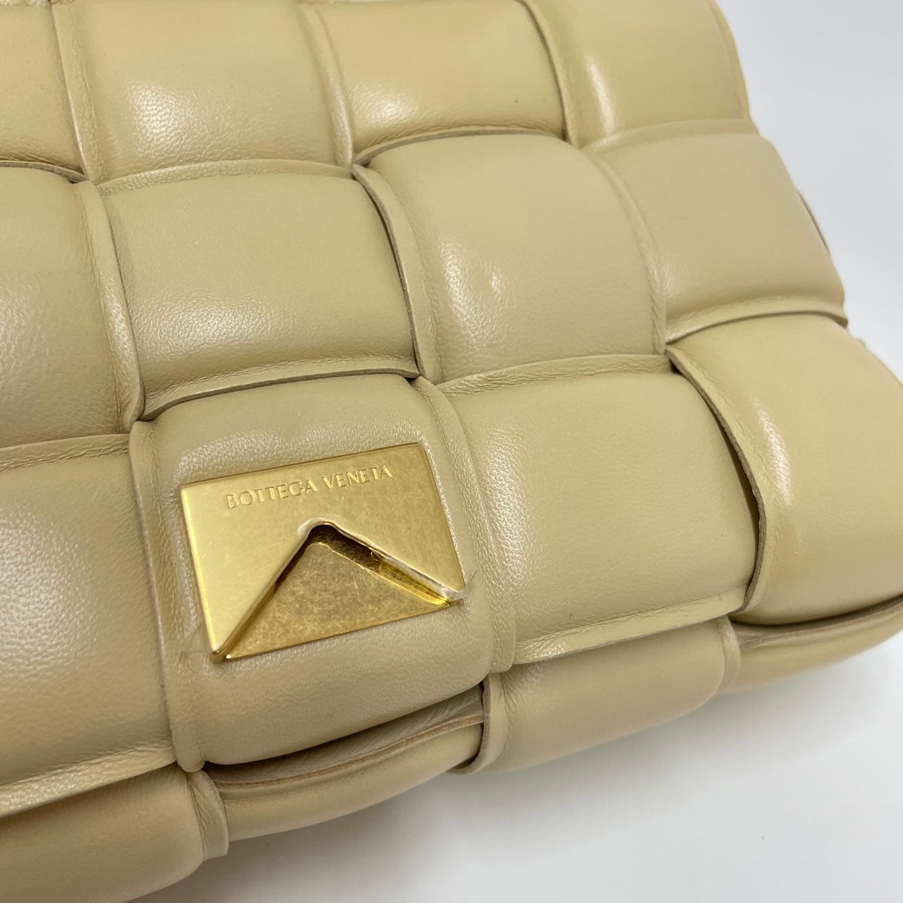 Bottega Veneta Cassette Padded Shoulder Bag Beige